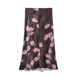 Erin Pink Floral Printed Midi Skirt