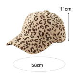 Leopard Print Felt Baseball Caps