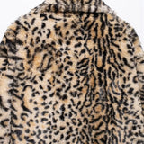 Agnete Faux Fur Leopard Midi Coat