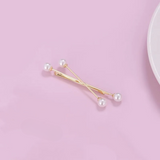 Pearl Cross Golden Bar Hair Bobby Pins