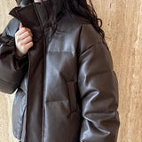 Vilma Faux Leather Puffer Jacket