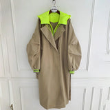 Lula Neon Trim Hooded Trench Coat