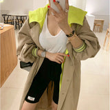 Lula Neon Trim Hooded Trench Coat