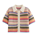 Marisol Striped Knit Shirt and Shorts Set