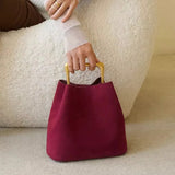 Camille Suede-Look Bucket Bag