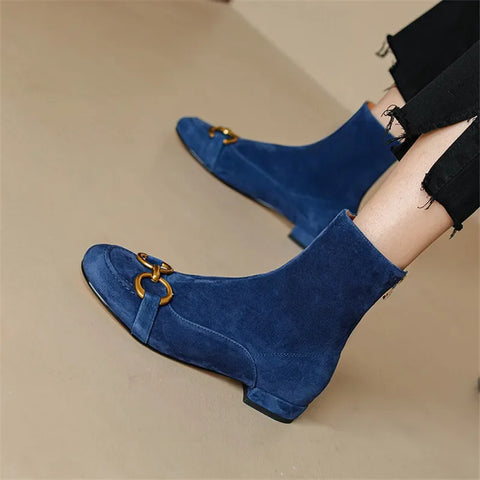 Filipa Horsebit Suede Ankle Boots