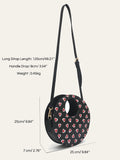 Kara Heart Print Round Bag