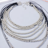 Francis Beaded Waterfall Bib Necklace