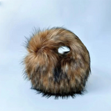 Sarafina Shaggy Faux Fur Half Moon Wrist Bag