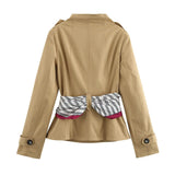 Elin Retro Scarf Belted Trench Jacket