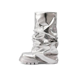 Payton Space Metallic Slouchy Lug Sole Boots