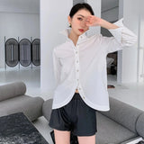 Yumie Arc Hem White Dress Shirt