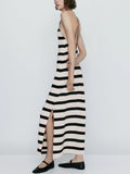 Maya Striped Terry Halter Dress