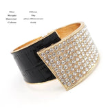 Regina Rhinestone Leather Geometric Cuff Bracelet