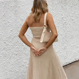 Fila Spaghetti Strap Ribbed Knit Maxi Dress