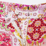 Shiovani Pink Floral Cropped Pants