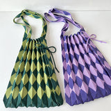 Lillian Diamond Pattern Pleats Knit Bags