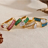 Colorful Cubic Zirconia Wrap Ring