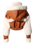 Tashi Lambswool Shearling Hooded Cropped Jacket