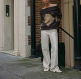 Leonor Off the Shoulder Argyle Sweater