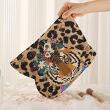 Flower Tiger Print Cosmetic Pouch