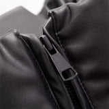 Jaden Faux Leather Hooded Puffer Jacket