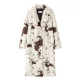 Valerina Spotted Pattern Faux Fur Maxi Coat