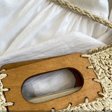 Sema Woven Straw Half Moon Bag