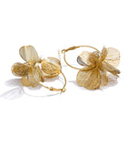 Lamari Metal Grid Flower Hoop Earrings