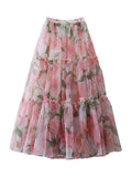 Veronica Spring Floral Prints Tiered Skirts