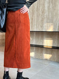 Jaden Corduroy Pencil Midi Skirts