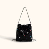 Sobie Gemstone Embellished Shine Hobo Bags