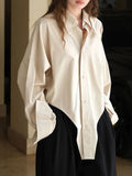 Bente Irregular Hem Oversized Shirt Blouse