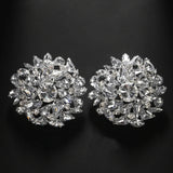 Haylo Round Crystal Clip Earrings
