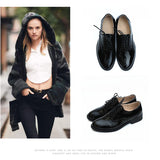 Classic Solid Color Genuine Leather Oxford Brogues