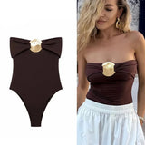 Nesma Golden Accent Bandeau Bodysuit
