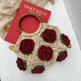 Olimpia Flower Crochet Retro Tote Bag