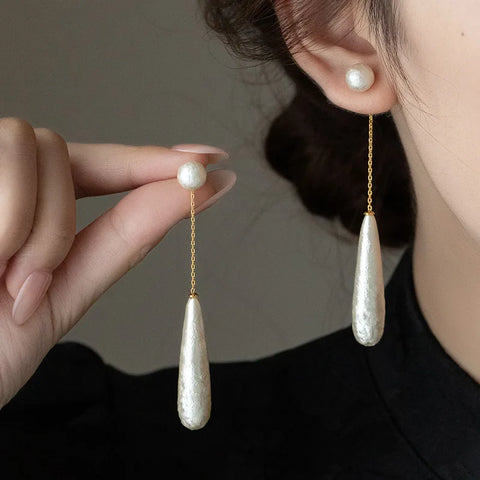 Elegant Baroque Pearl Water Drop Earrings