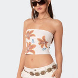 Lily Floral Bandeau Tube Top