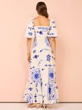 Cassia Floral Puff Sleeve Maxi Dress