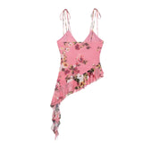 Sofia Pink Floral Ruffle Cami and Skirt Set