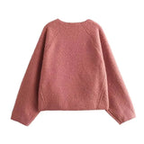 Cassi Pink Woolen Boulce Sweatshirts
