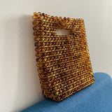 Ava Acrylic Beads Day Clutch Bag