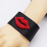 Rhinstone Kiss Red Lip Bracelets