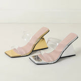 Amanda Clear PVC Wedge Sandals