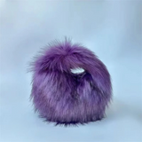 Sarafina Shaggy Faux Fur Half Moon Wrist Bag