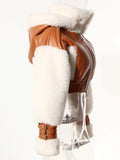 Tashi Lambswool Shearling Hooded Cropped Jacket