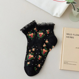 Sweet Floral Lace Ruffle Socks