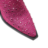 Caja Rhinestone Sequin Western Chelsea Boots