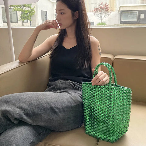 Rubie Metallic Wove Tote Bag